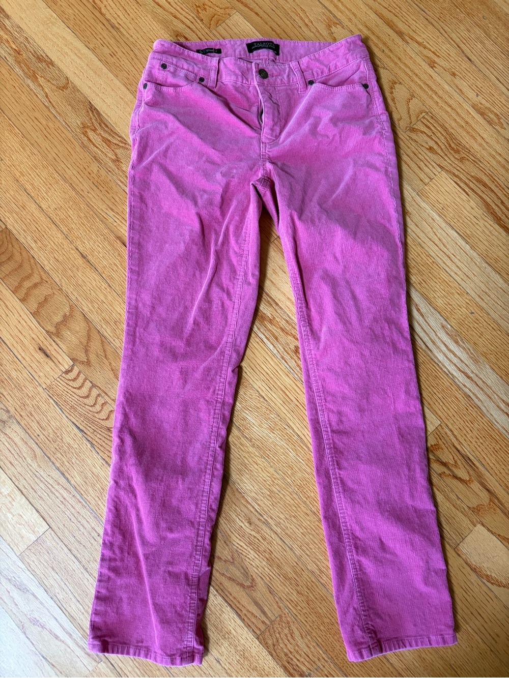 Talbots Hot Pink 2P Petite Corduroy THE FLAWLESS FIVE-POCKET CORD STRAIGHT-LEG